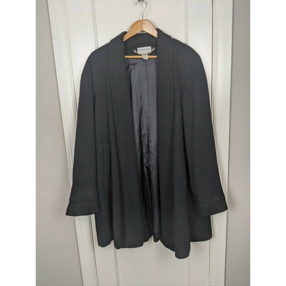 Vintage Ashley Scott Vintage Black Wool Drape Coat